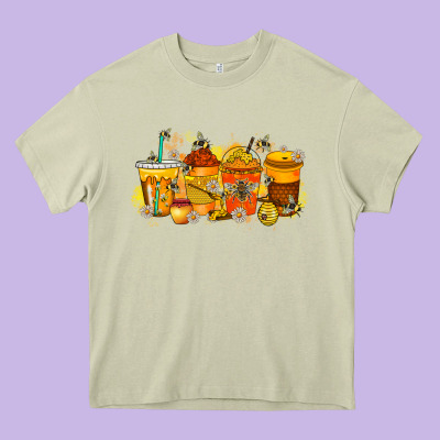 Bee Drink Heavy Core Tee Designed By Racoondesign