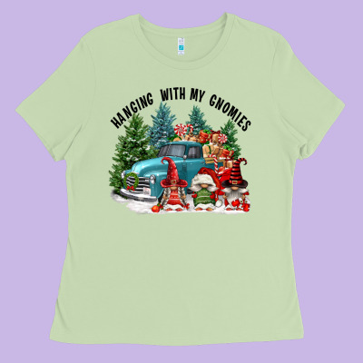 Hanging With My Gnomies Ladies Tee Designed By Fadigitalartstudio