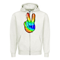 Rainbow Peace Sign Zipper Hoodie | Teevron
