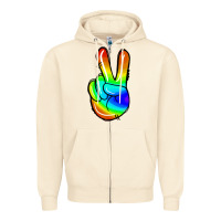 Sandshell rainbow peace sign Zipper Hoodie - Jasminsmagicworld