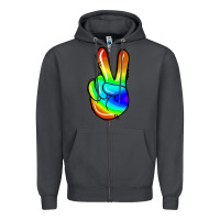 Smoke rainbow peace sign Zipper Hoodie - Jasminsmagicworld