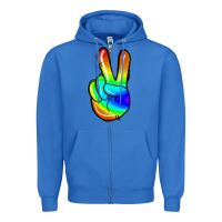 True Royal rainbow peace sign Zipper Hoodie - Jasminsmagicworld