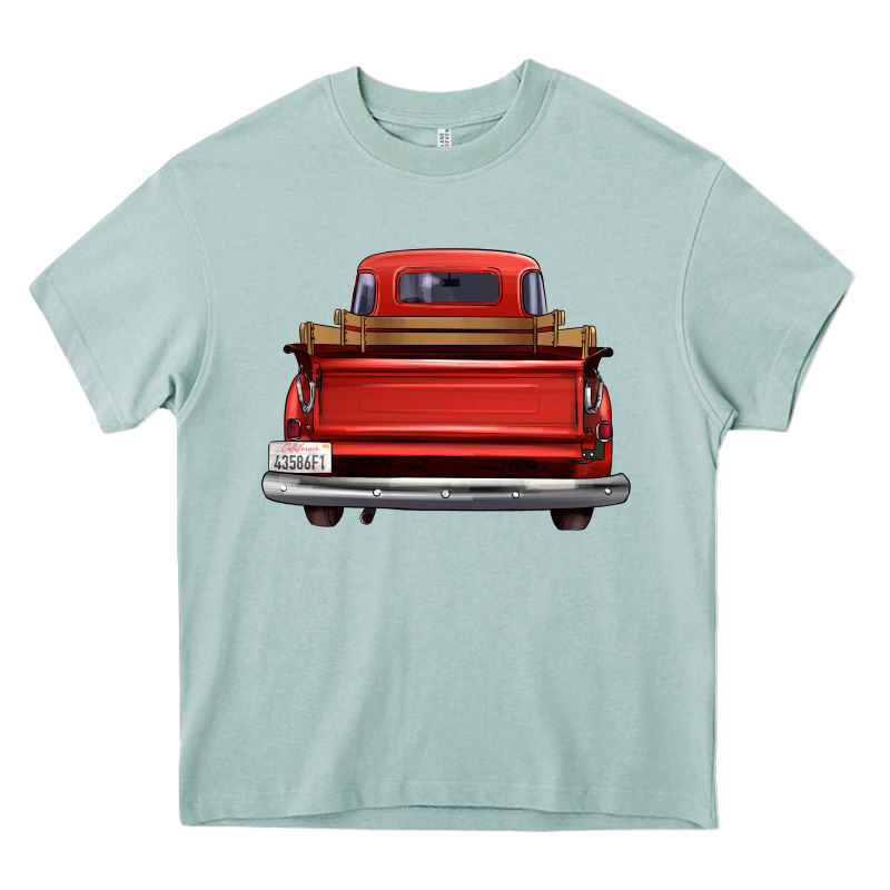 Western Red Truck Back View Heavy Core Tee by FaDigitalArtStudio | Teevron