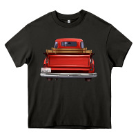 Asphalt western red truck back view Heavy Core Tee - FaDigitalArtStudio