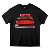 Black western red truck back view Heavy Core Tee - FaDigitalArtStudio