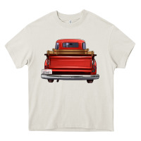 Cream western red truck back view Heavy Core Tee - FaDigitalArtStudio
