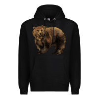 Black Grizzly Bear Premium Hoodie - HowdyJamesFarm