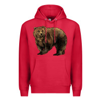 Cardinal Grizzly Bear Premium Hoodie - HowdyJamesFarm