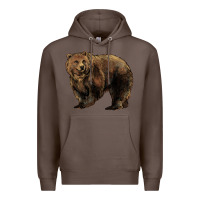 Coffee Grizzly Bear Premium Hoodie - HowdyJamesFarm