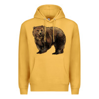 Mustard Grizzly Bear Premium Hoodie - HowdyJamesFarm