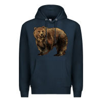 Navy Grizzly Bear Premium Hoodie - HowdyJamesFarm