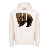 Pale Pink Grizzly Bear Premium Hoodie - HowdyJamesFarm