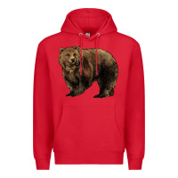Red Grizzly Bear Premium Hoodie - HowdyJamesFarm
