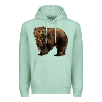 Seafoam Grizzly Bear Premium Hoodie - HowdyJamesFarm