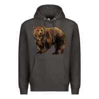 Smoke Grizzly Bear Premium Hoodie - HowdyJamesFarm