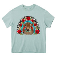 Arona brown baby cow floral rose rainbow Heavy Core Tee - BarkalooDesign