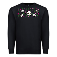 Black cute panda Premium Sweatshirt - TumblerDesignByShophia