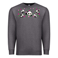 Charcoal Heather cute panda Premium Sweatshirt - TumblerDesignByShophia