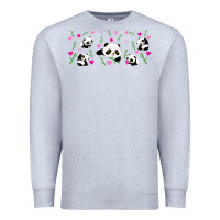 Heather Grey cute panda Premium Sweatshirt - TumblerDesignByShophia