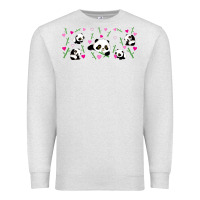 Oatmeal Heather cute panda Premium Sweatshirt - TumblerDesignByShophia