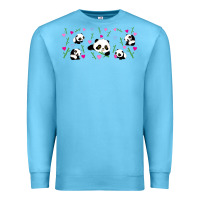 Ocean Blue cute panda Premium Sweatshirt - TumblerDesignByShophia