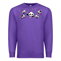 Purple cute panda Premium Sweatshirt - TumblerDesignByShophia