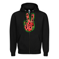 Black watermelon peace sign Zipper Hoodie - Jasminsmagicworld