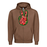 Chestnut watermelon peace sign Zipper Hoodie - Jasminsmagicworld