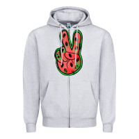Heather Grey watermelon peace sign Zipper Hoodie - Jasminsmagicworld