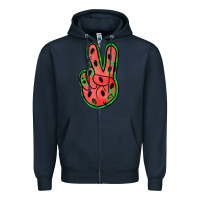 Navy watermelon peace sign Zipper Hoodie - Jasminsmagicworld