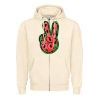 Sandshell watermelon peace sign Zipper Hoodie - Jasminsmagicworld
