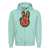 Seafoam watermelon peace sign Zipper Hoodie - Jasminsmagicworld
