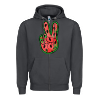 Smoke watermelon peace sign Zipper Hoodie - Jasminsmagicworld