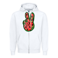 Watermelon Peace Sign Zipper Hoodie | Teevron