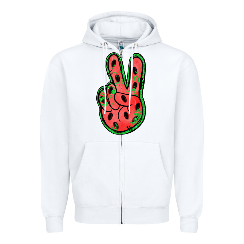 Watermelon Peace Sign Zipper Hoodie by Jasminsmagicworld | Teevron