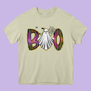 Boo Ghost Heavy Core Tee Designed By Racoondesign