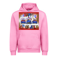 Fuchsia Pink Western Happy Fourth Of July Urban Hoodie - FaDigitalArtStudio