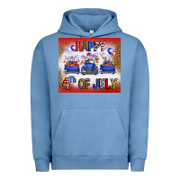 Pigment Pebble Blue Western Happy Fourth Of July Urban Hoodie - FaDigitalArtStudio