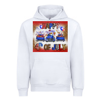 White Western Happy Fourth Of July Urban Hoodie - FaDigitalArtStudio