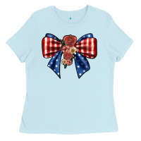 Baby Blue bow Ladies Tee - JahusDesignShop