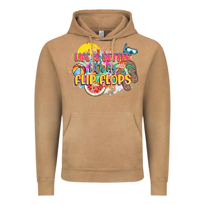 Life Is Better With My Flip Flops Vintage Hoodie by NancyCooperArtShop | Teevron