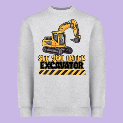 See You Later Excavator Heavyweight Sweatshirt Designed By Maliassmallbusiness
