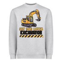 Heather Grey see you later excavator Heavyweight Sweatshirt - MaliasSmallBusiness