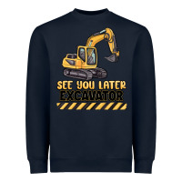 Navy see you later excavator Heavyweight Sweatshirt - MaliasSmallBusiness