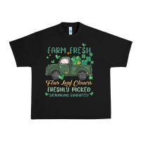Black farm fresh four leaf clovers Urban Heavy Tee - MaliasSmallBusiness