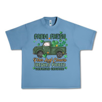 Pebble Blue farm fresh four leaf clovers Urban Heavy Tee - MaliasSmallBusiness