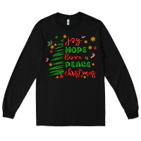 Black joy hope love peace christmas Long Sleeve Tee - MaliasSmallBusiness