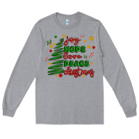 Heather Grey joy hope love peace christmas Long Sleeve Tee - MaliasSmallBusiness