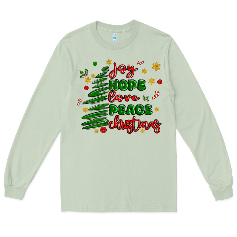 Joy Hope Love Peace Christmas Long Sleeve Tee by MaliasSmallBusiness | Teevron