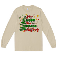 Mushroom joy hope love peace christmas Long Sleeve Tee - MaliasSmallBusiness